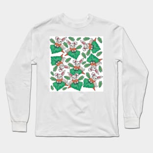 Chubby Bunny, Rabbit & Carrots Pattern Long Sleeve T-Shirt